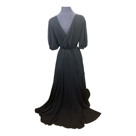 FAME AND PARTNERS V-Neck Georgette Wrap Gown Dress Size 12 - Picture 4 of 9